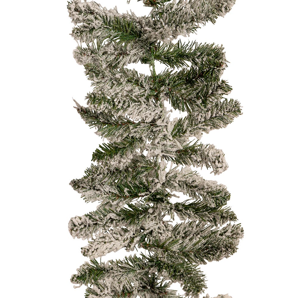 Kurt Adler 9-Foot Pre-Lit Warm White LED Snow Pine Garland
